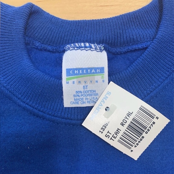 NWT! Cheetah Brand (Mervyn’s) Child’s BLUE Sweatshirt 5T - Picture 2 of 2